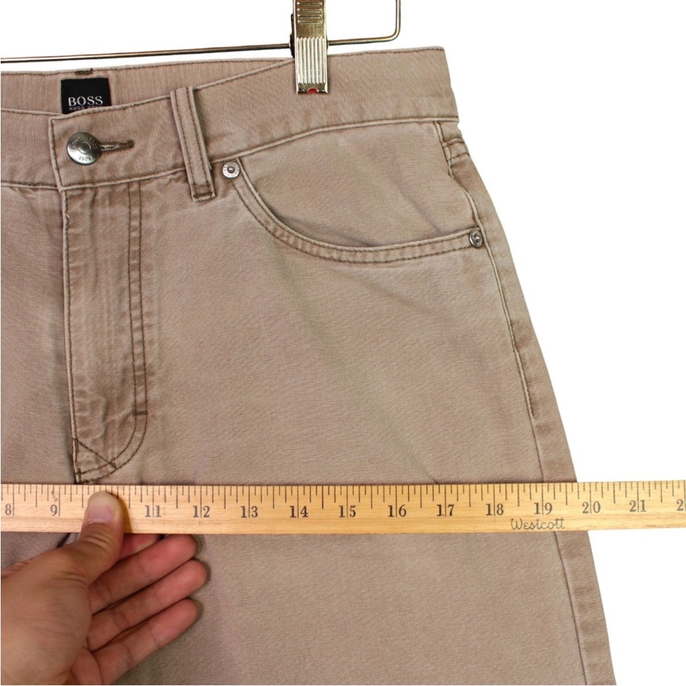HUGO BOSS Men Pants Trousers Texas Straight Chino Size 33x32 Khaki Relaxed Fit - Picture 11 of 11